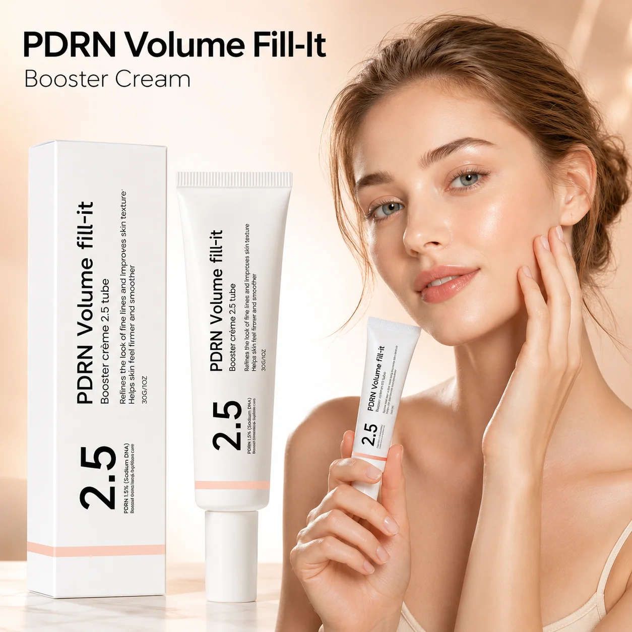 PDRN Volume Fill-It Booster Cream Moisturizing Facial Cream Reduce Fine Lines Enhance Skin Glowing Boost Elasticity Moisturizer