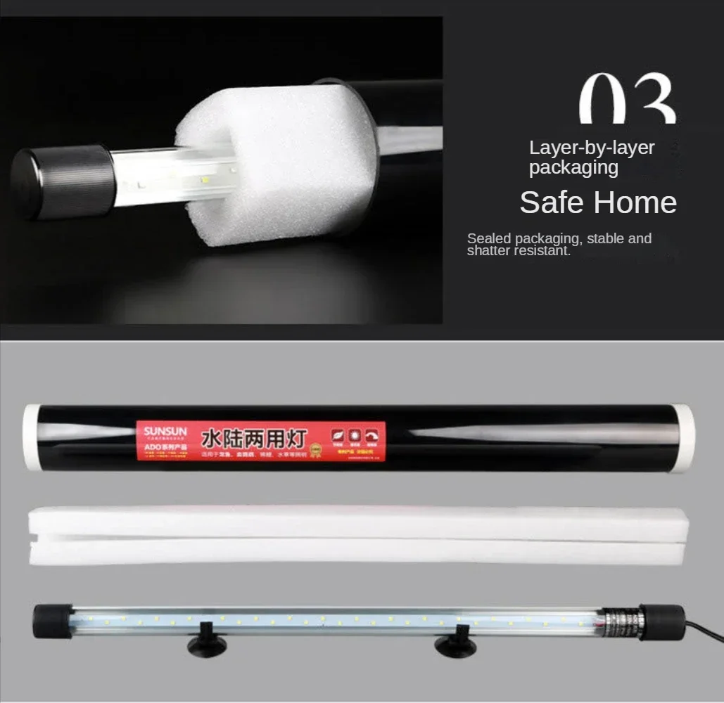 48 Inch Submersible LED Aquarium Light Strip Enhance Fish Color Coral Reef Fixture Lamp for Fish Tank Arowana Compatible