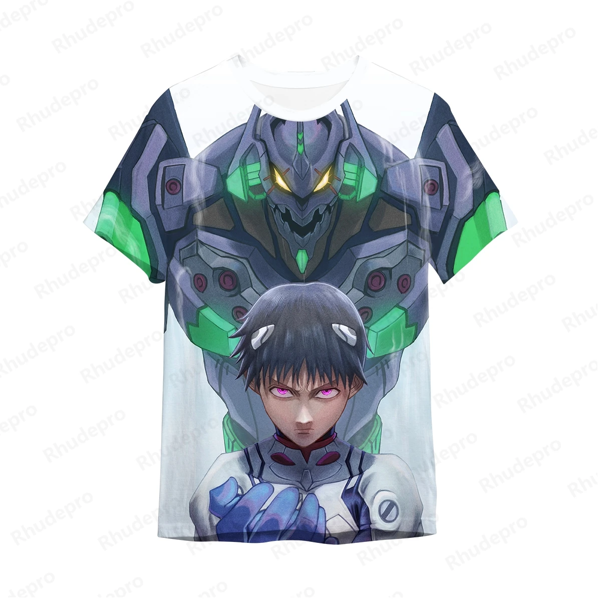 Camiseta masculina de manga curta Neon Genesis Evangelion, roupas Hip Hop, tendência infantil, estilo Harajuku, novo presente, roupa Y2k