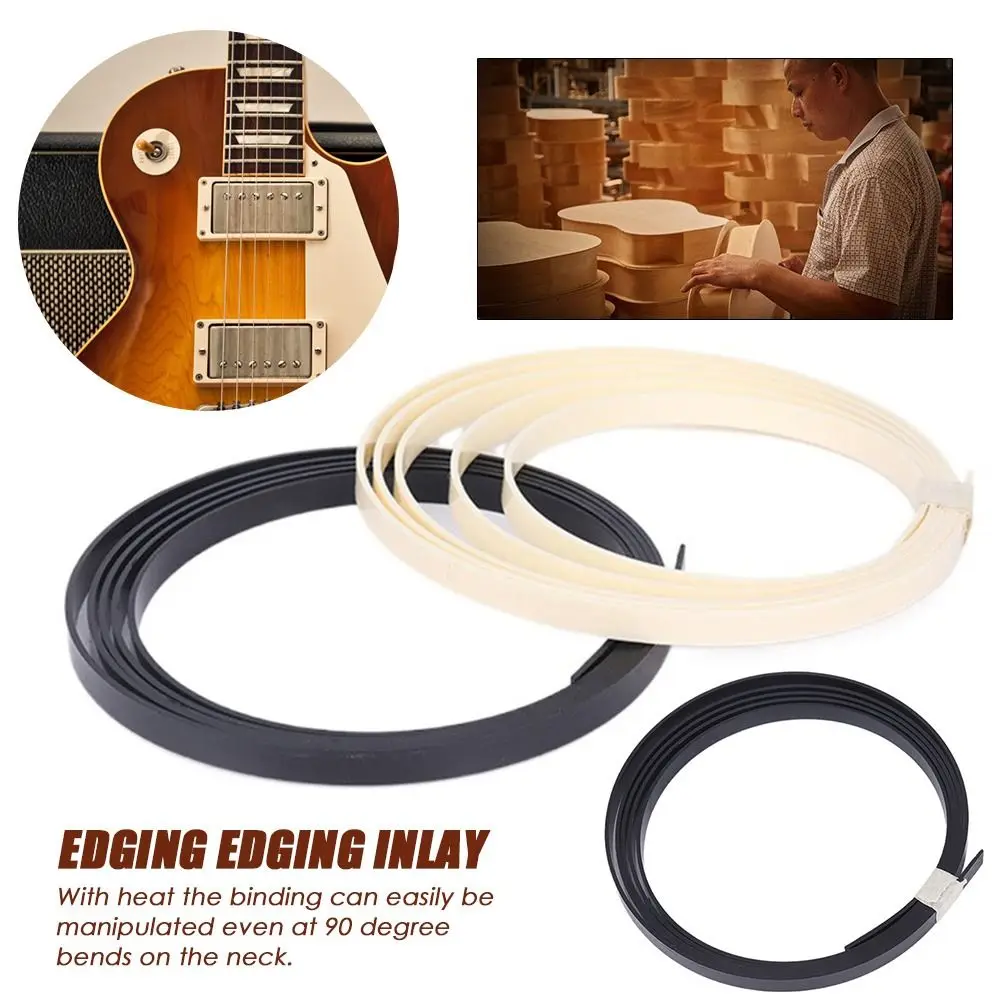 Black White Suitable For Guitar Guitar Bass Ukulele Plastic Binding Edging Guitar Parts Making Edging Strip Edging Edging Inlay