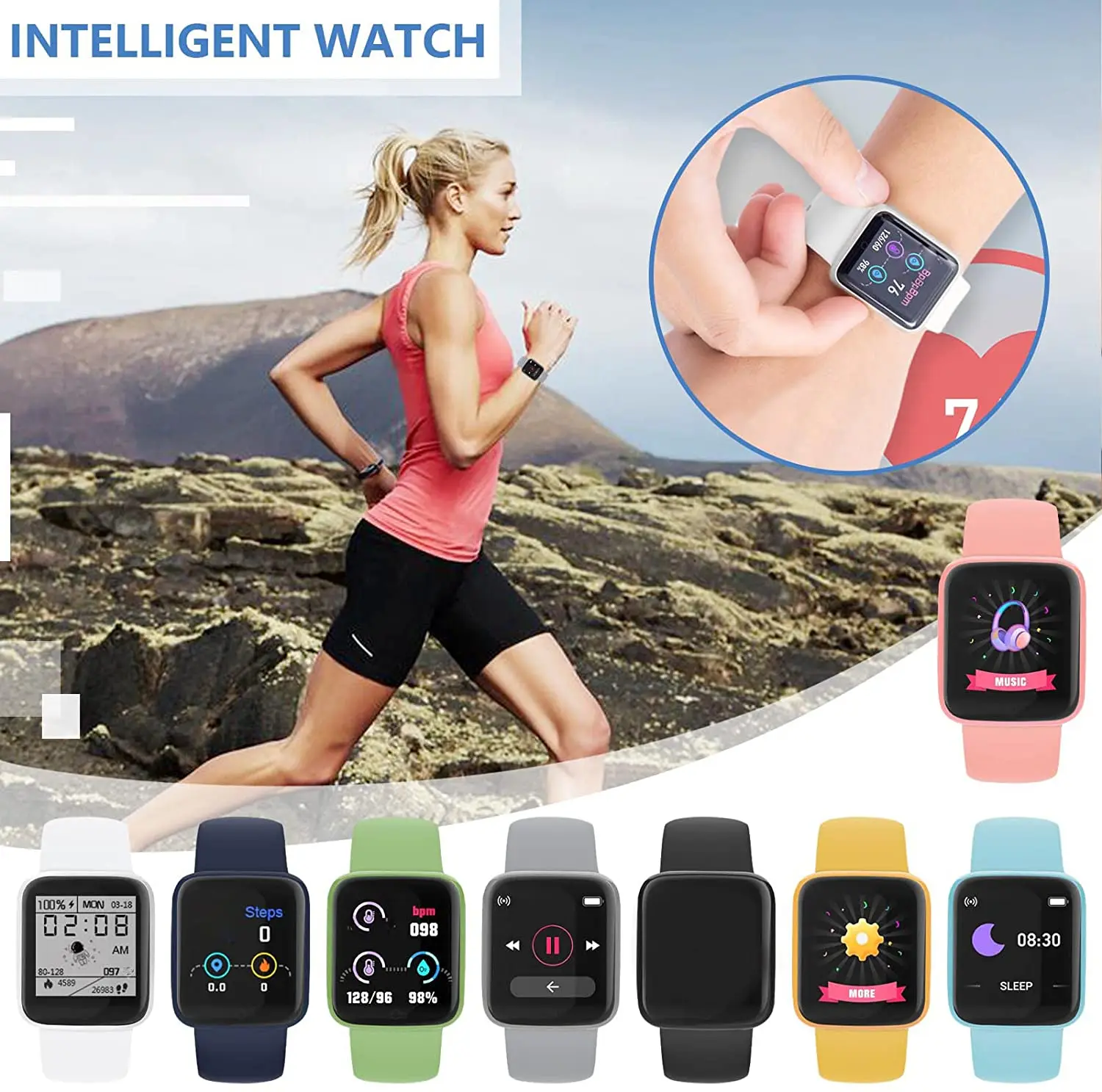 Series i7 Digital watch Men Women Smart watches Heart Rate Monitor Pedometer Remote Control Camera Fitness Tracker Dropshipping