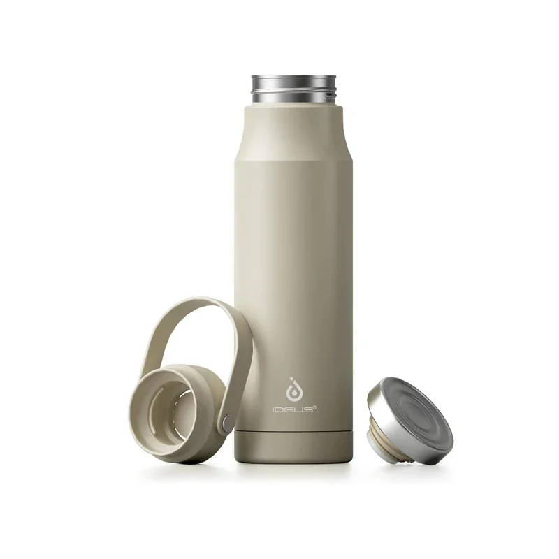 Ideus 750ml Stainless Steel Insulated Water Bottle - Leak-Proof Button Cap Portable Outdoor Travel Sports Water Cup