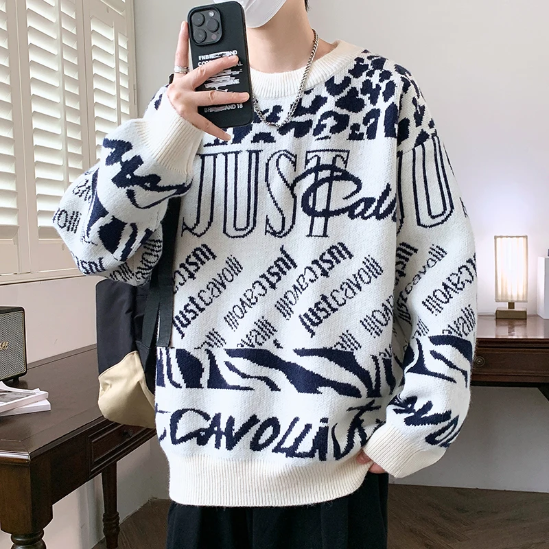 Autunno/Inverno uomo maglione lavorato a maglia pullover a righe stampa maglione girocollo designer qualità abbigliamento casual da uomo maglione