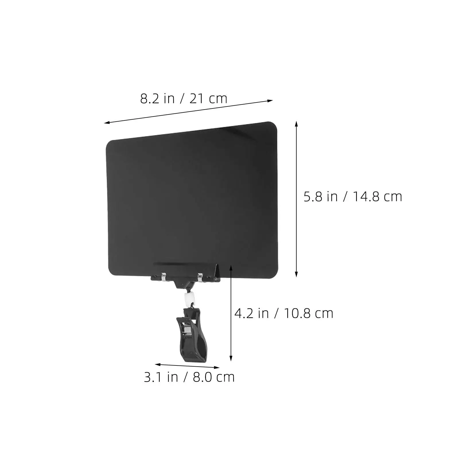 10Sets Reusable Mini Black Sign Holder Clips Plastic Double Head Rotatable Chalkboard Price Signs for Store Vendor Booth