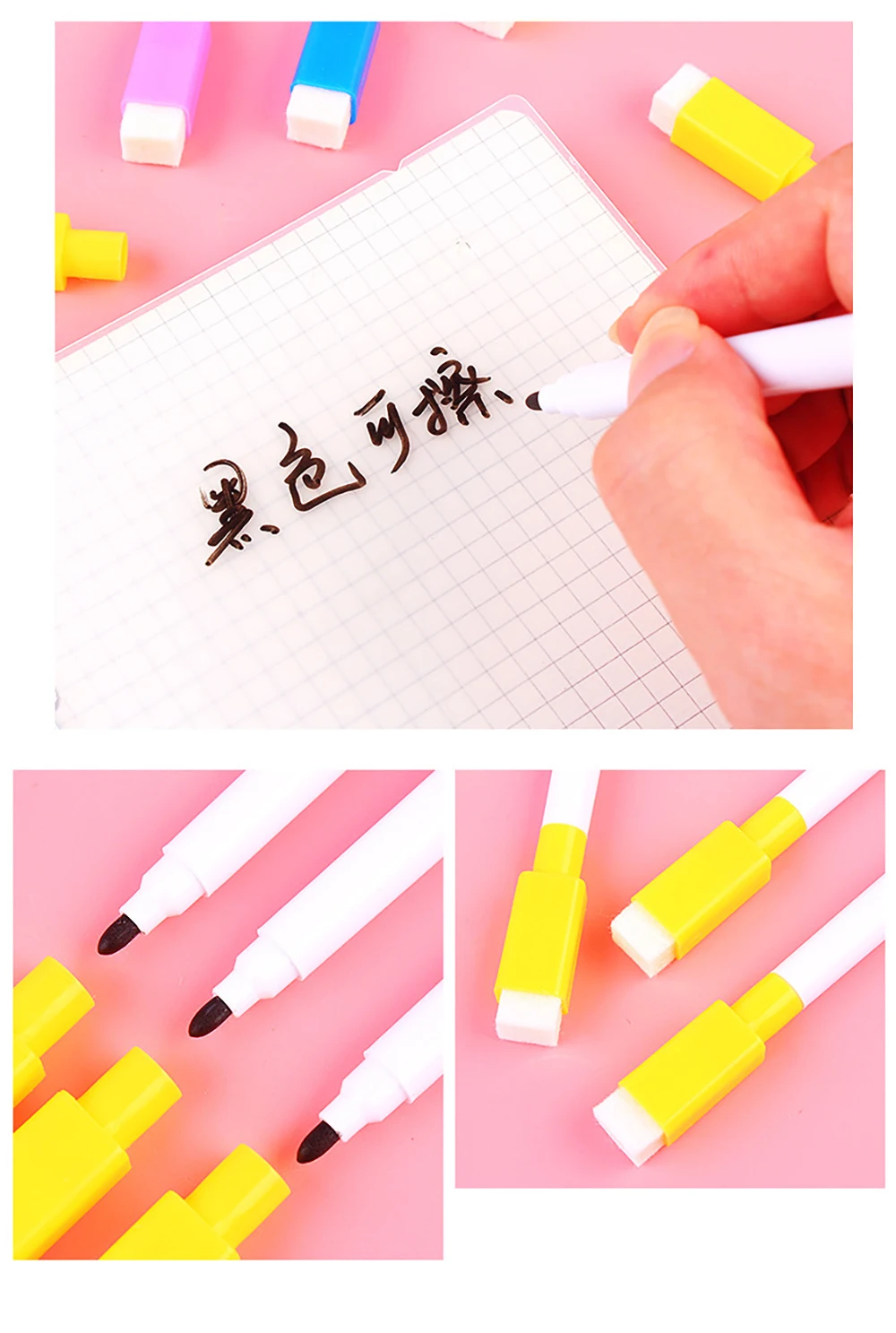 5Pcs/Set Erasable Whiteboard Marker Pen Colorful White Board Pen Graffiti Color Pen Office School Art Marker Stationery