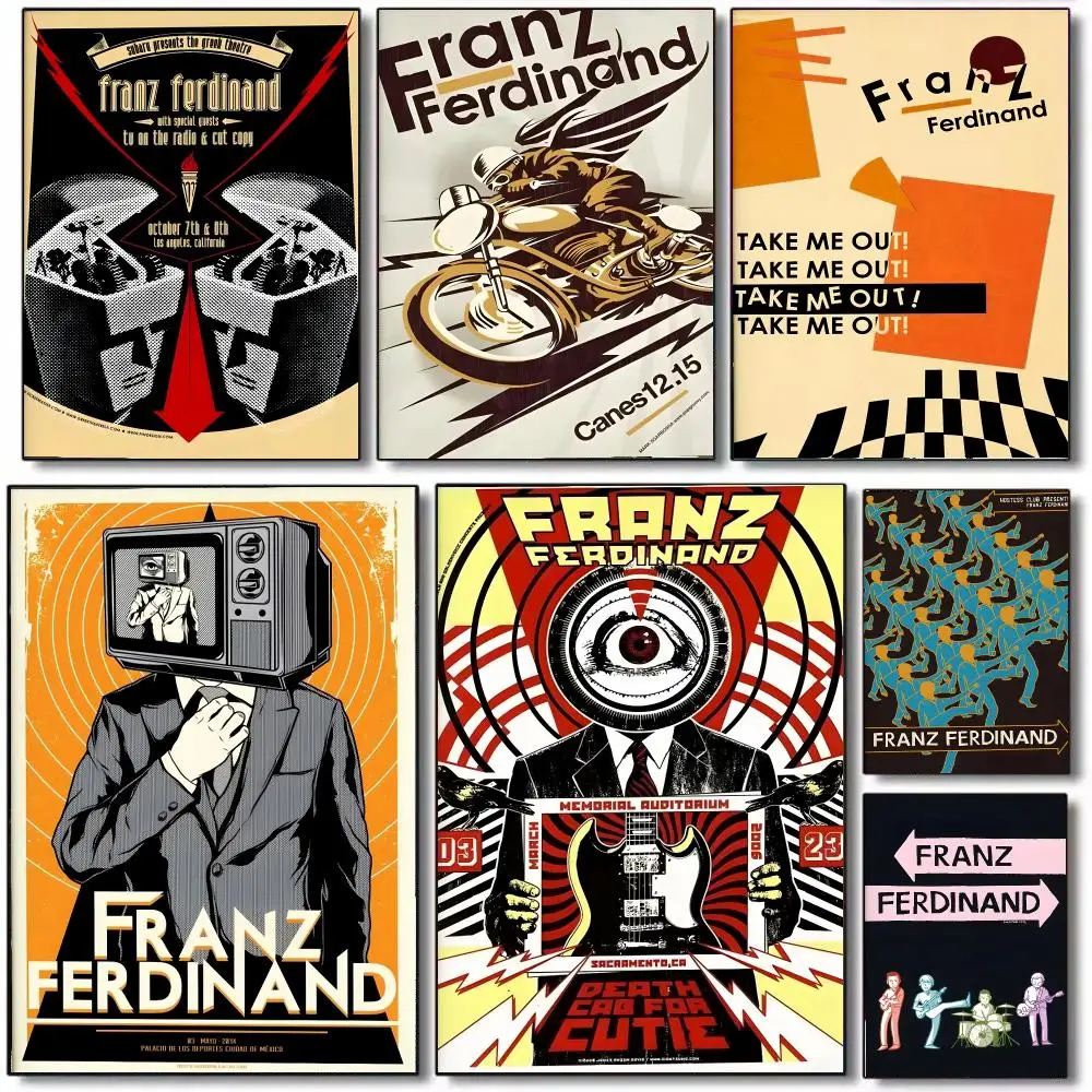 Band F-Franz F-Ferdinand Poster Wall Art Printed Decor Sticker Stylish Home Gift for Living Room Bedroom Corridor Cafe