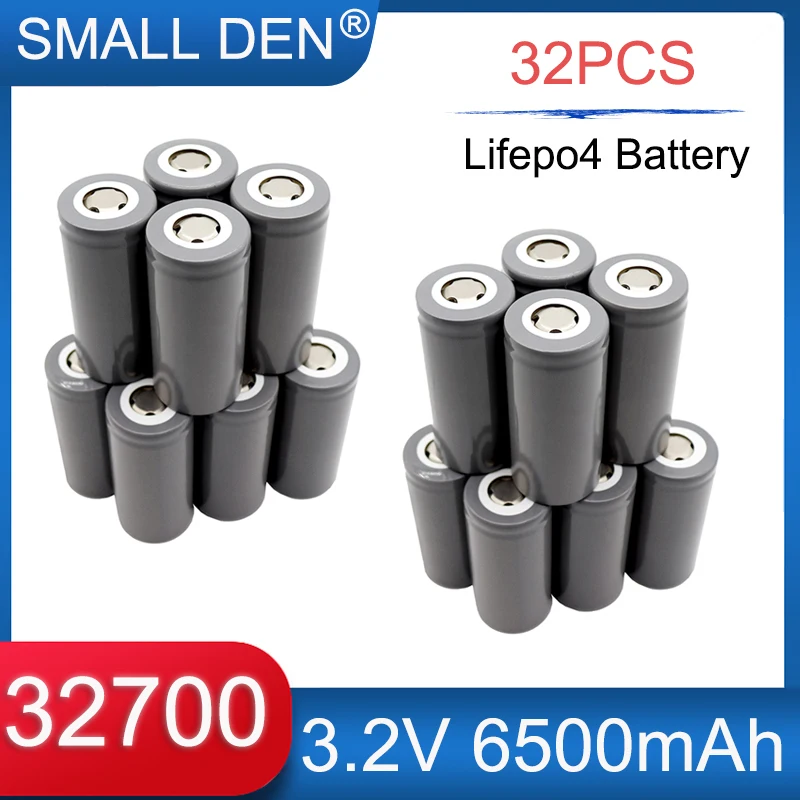 32PCS 3.2V 6500mAh 32700 LiFePO4 Rechargeable battery 35A continuous discharge 55A DIY Solar flashlight Power Tools Backup Cells