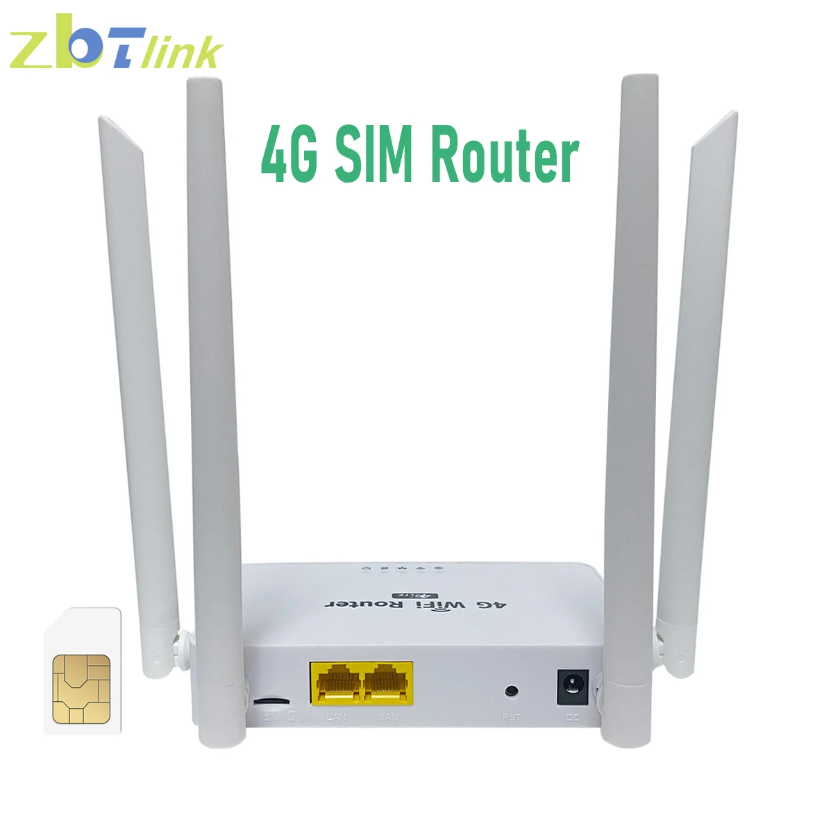 Zbtlink We2002 4G Sim Router 300Mbps Wifi Access Point Through-Wall Voor Home Lan Wan Cat4 Module 4Ghz Antenne 32 Gebruiker