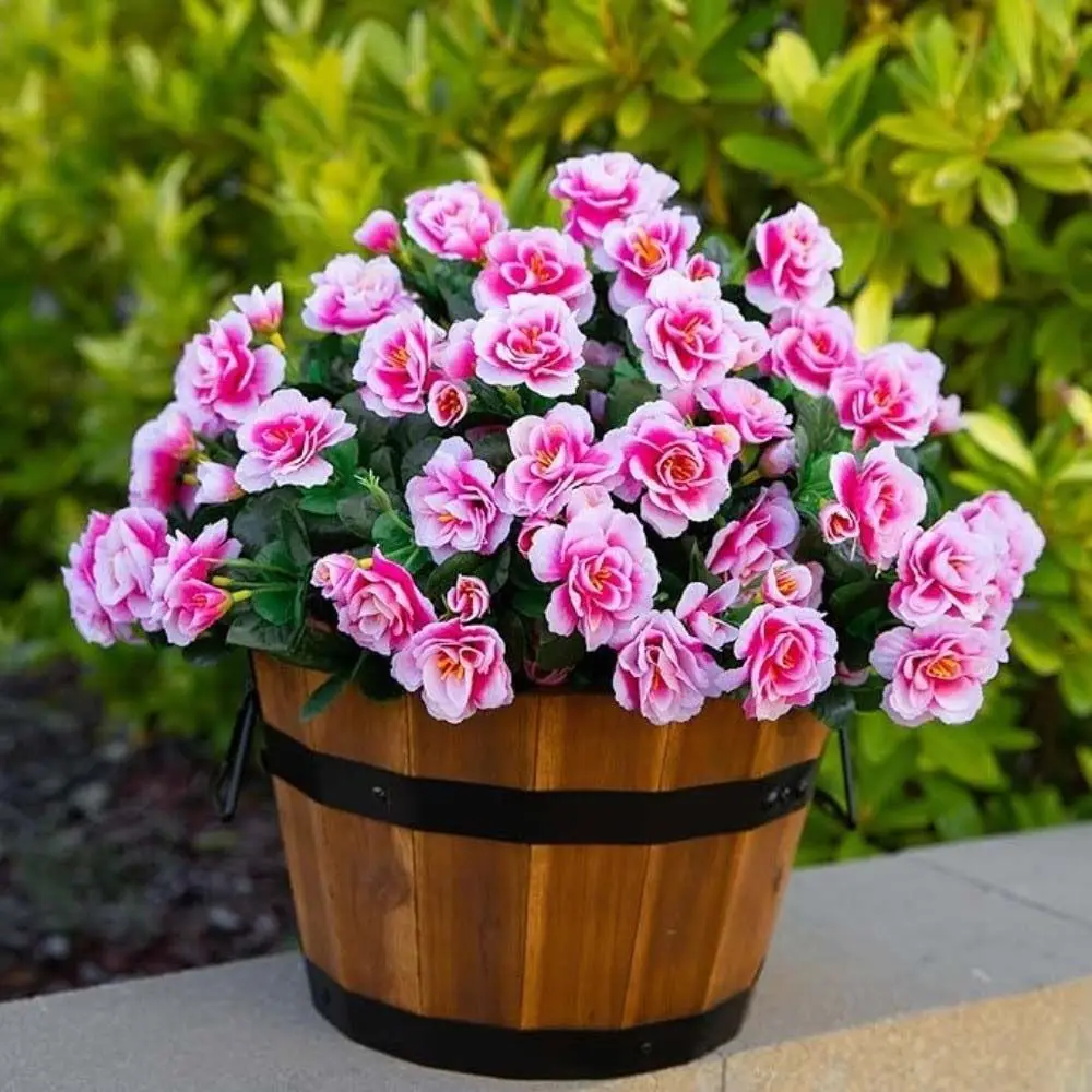 Fake Flowers Artificial Azalea Flowers Branches Real Touch Floral Craft Art Simulation Azalea Floral Handmade Simulation Plant