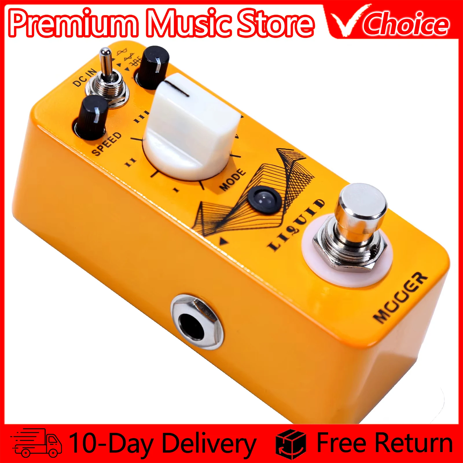 MOOER Guitar Pedal Liquid Digital Phaser Effects with 5 Different Effect 3 Selectable Wave True Bypass Metal Shell Guitar Pedal