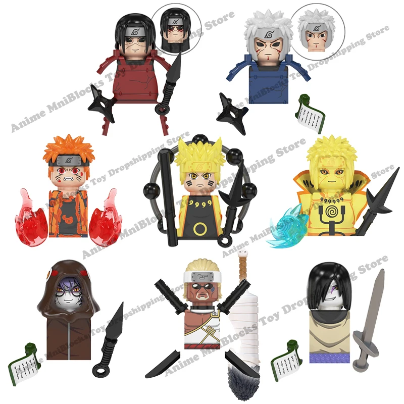 WM6108 Single Sale Naruto blocks Building Blocks Toys Anime cartoon Japanese Characters Naruto Bricks Accessories Children Gifts