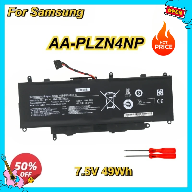 AA-PLZN4NP 7.5V 49WH Replacement Laptop Battery for Samsung ATIV PRO XE700T1C XQ700T1C XQ700T1C-A52 Series 1588-3366 XE700T1A