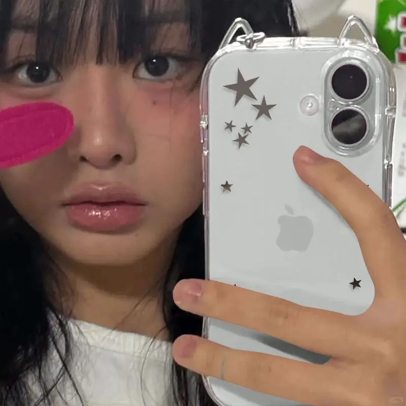 Hot pentagram Star Cat's ears 3D Phone Case For iPhone 17 Pr