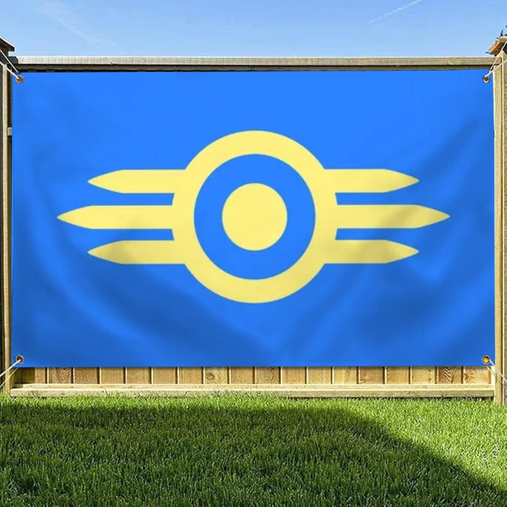 Funny Flags and Banners Four Hole Single Sided Flag Polyester Vault Tec Outdoor Decor Room Aesthetic Wall Decoration Decorations