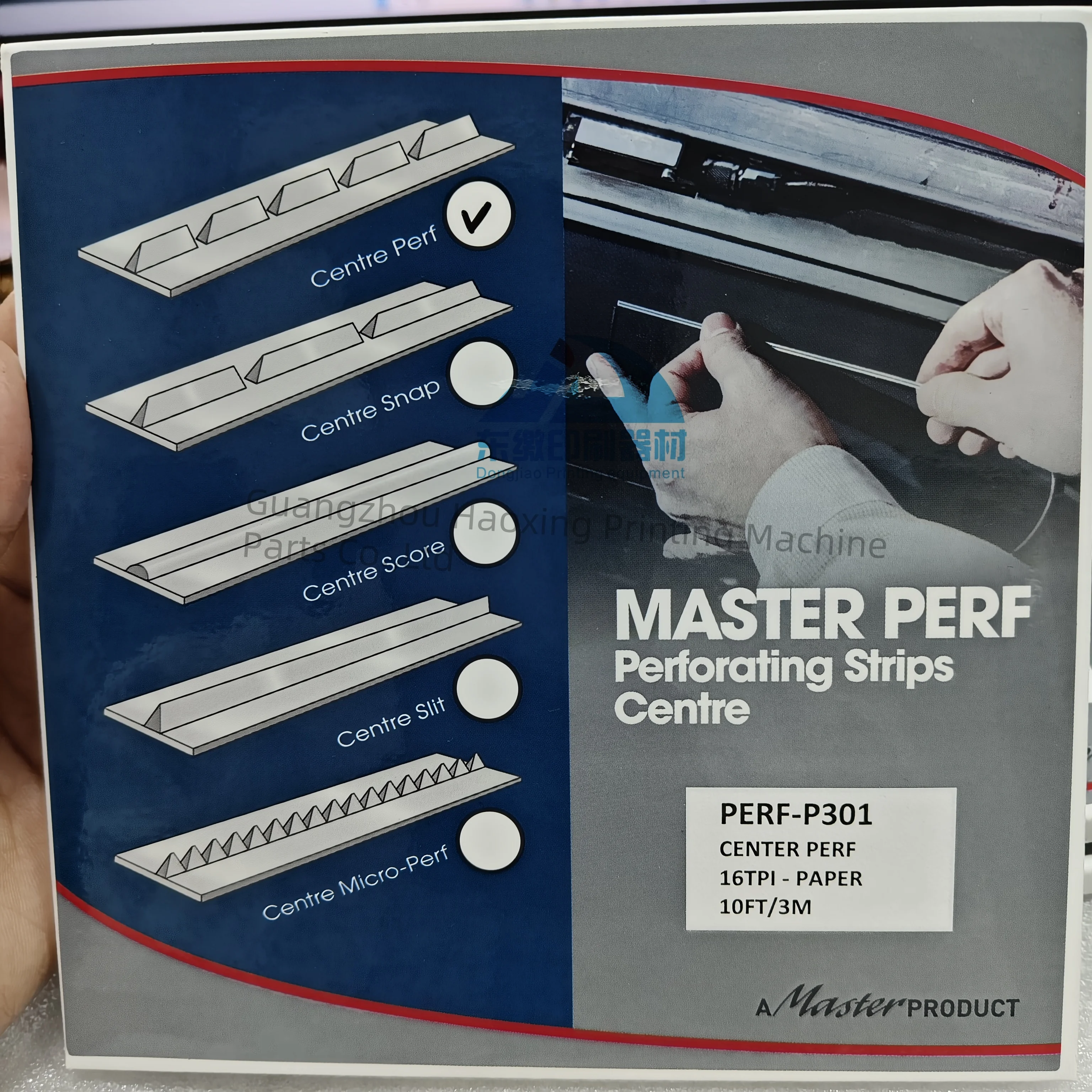 

Printing Machinery Spare Parts Perforating Strips Centre PERF-P301 Center Perf 16TPI-PAPER 10FT/3M Thin Paper