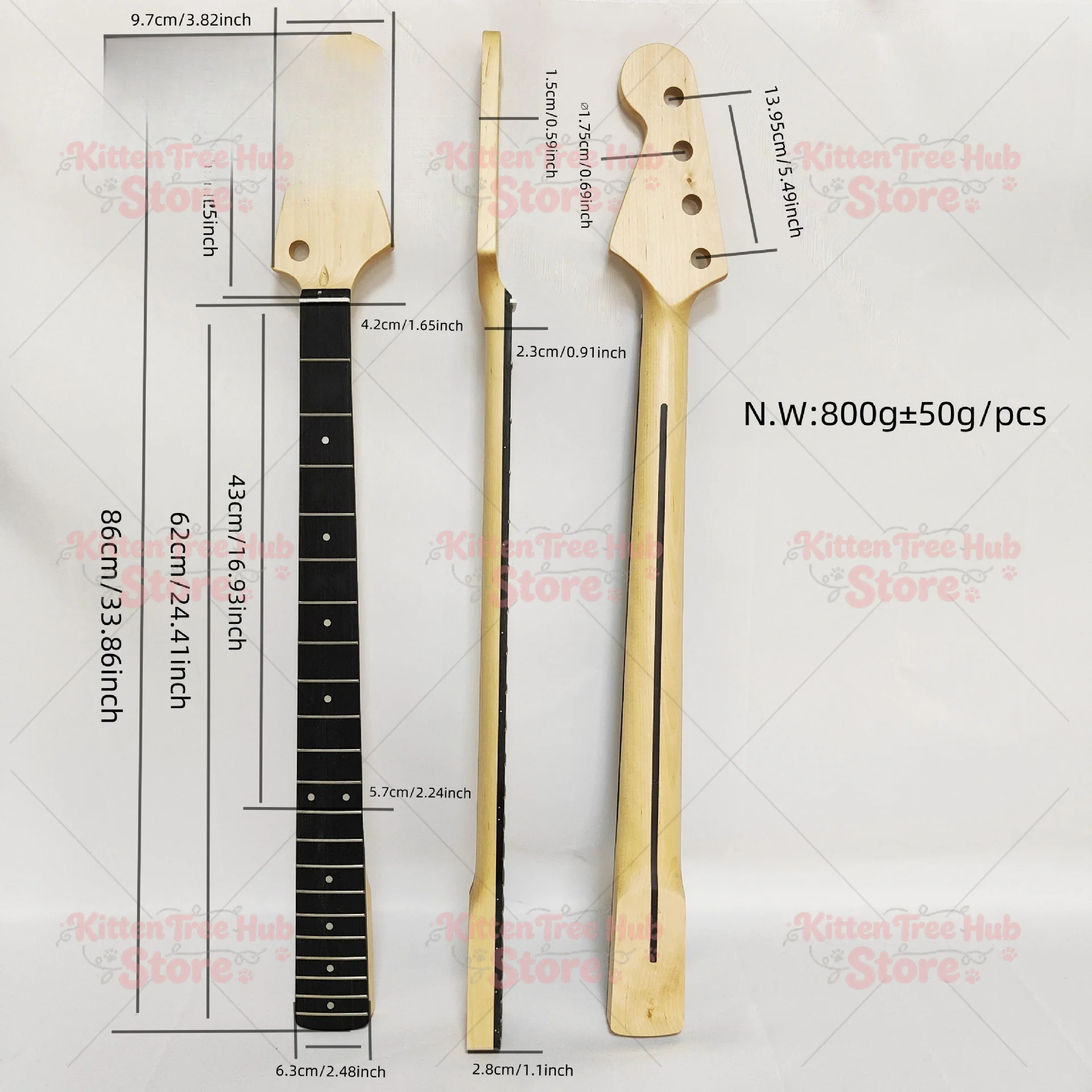 Wood Guitar Accessories Neck PB Electric Bass Handle Material 21 Pins Maple Electric Bass Finished Guitar Handle 3 Colors