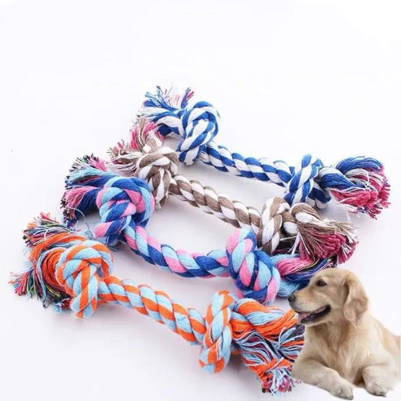 Small Dog Puppy Chew Toy - Bite-resistant Cotton Rope Knot Pet Molar for Relieving Stuffy Cleaning Teeth - Durable Dog Toy