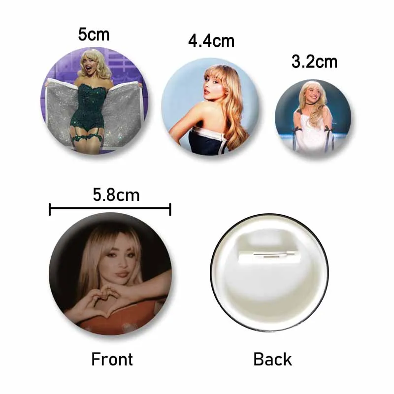 HOT Music Album Cover Button Brooches on Backpack Singer Sabrina Carpenter Badges Sexy Girl Round Enamel Pins Accessories Gifts