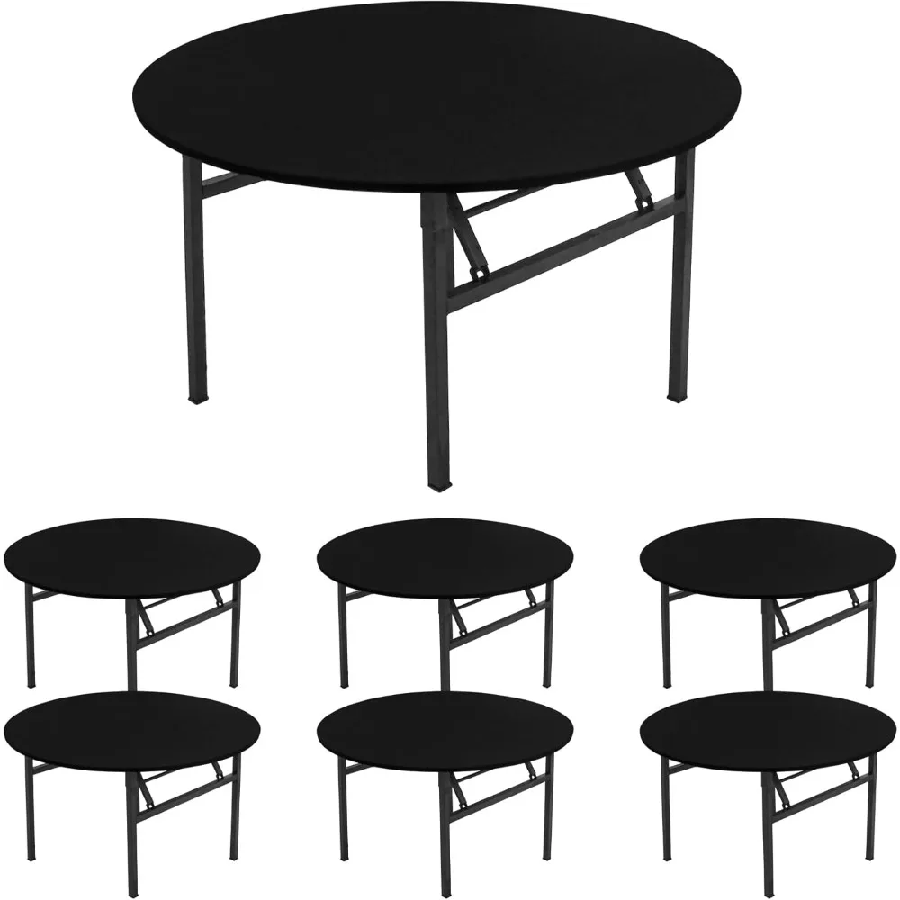 

Spandex 6-Pack Table Covers for 5FT Round Tables - Elastic Stretch Fitted Washable Covers