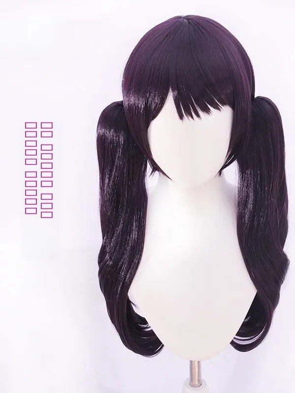 

Deep Purple Cosplay Wig Double Tail Braid Anime Character Cosplay Accory Available in Sto for loween And Parties