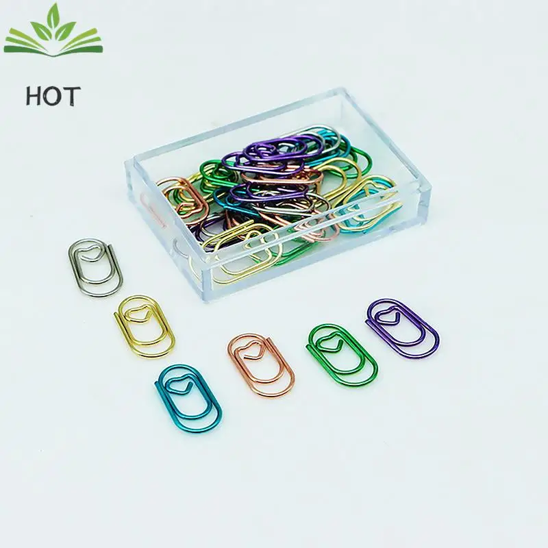 50 PCS Mini love Notebook Bookmark binder Paperclips Accessories Paper Clips