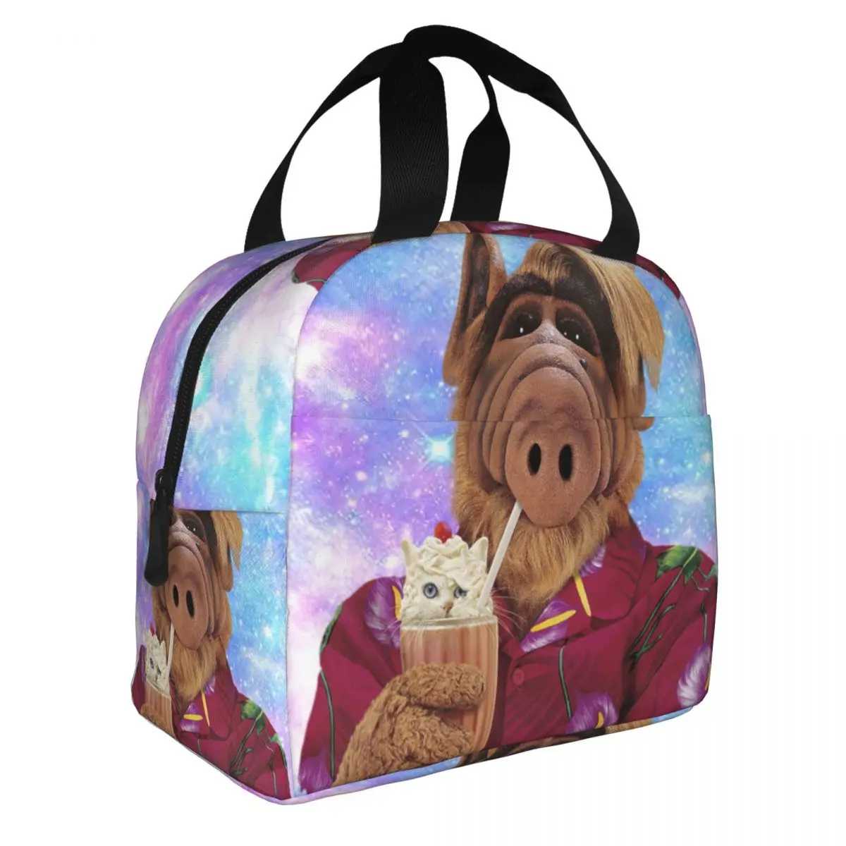 Funny Alf Meme Lunch Box Women Resuable Leakproof Cooler Thermal Food Insulated Alien Life Form Lunch Bag Kids School Children