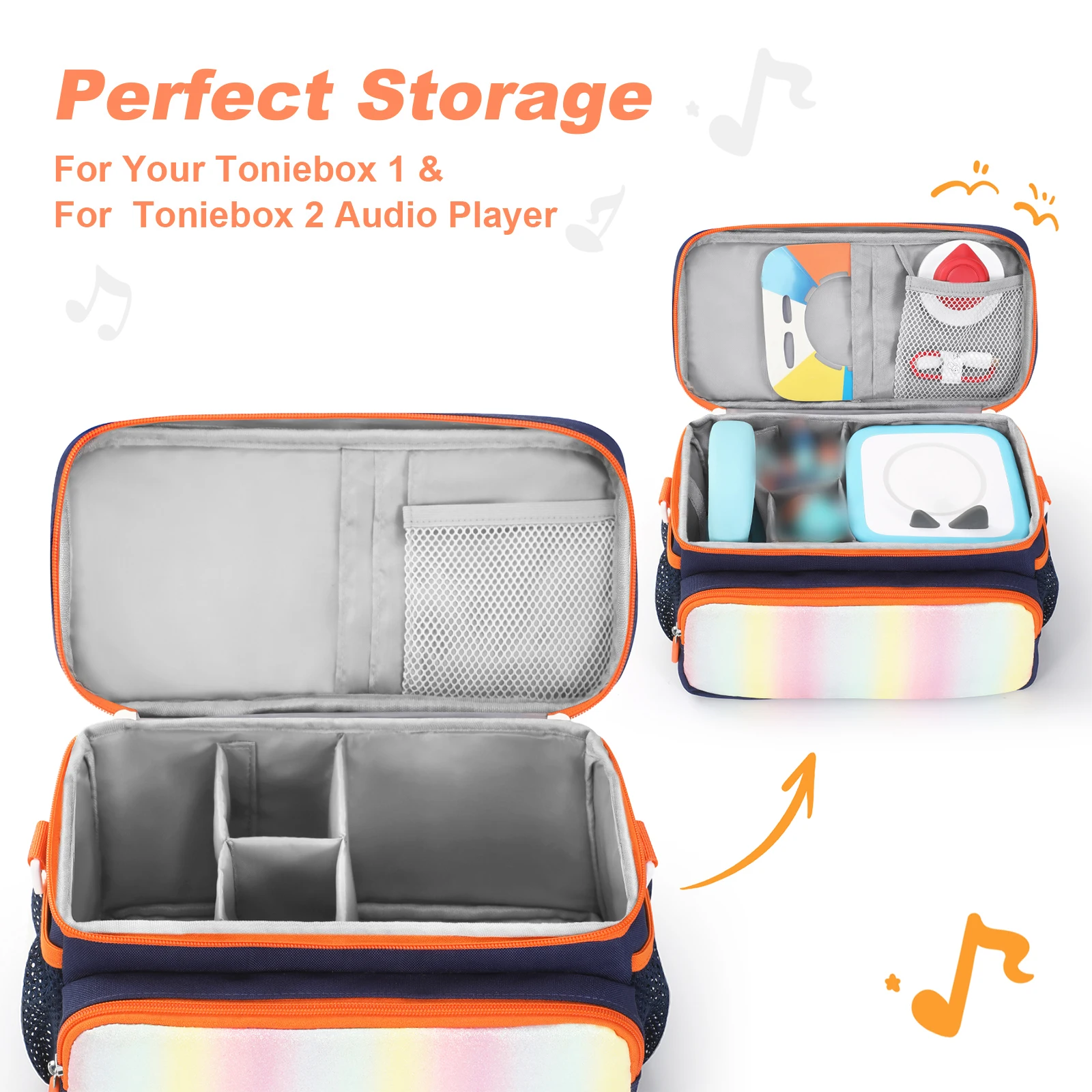 

Сумка для хранения наушников Toniebox 2/1 с плечевым ремнем и ручкой, органайзер для зарядной станции, износостойкий дорожный чехол для хранения
