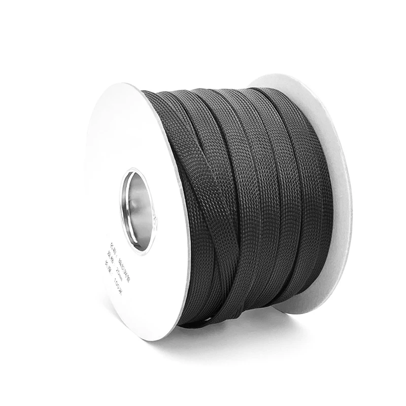 2-100mm Expandable Black Cable Sleeve PET Nylon Braided Insulation Wear-Resistant Wire Protection Management Organizer