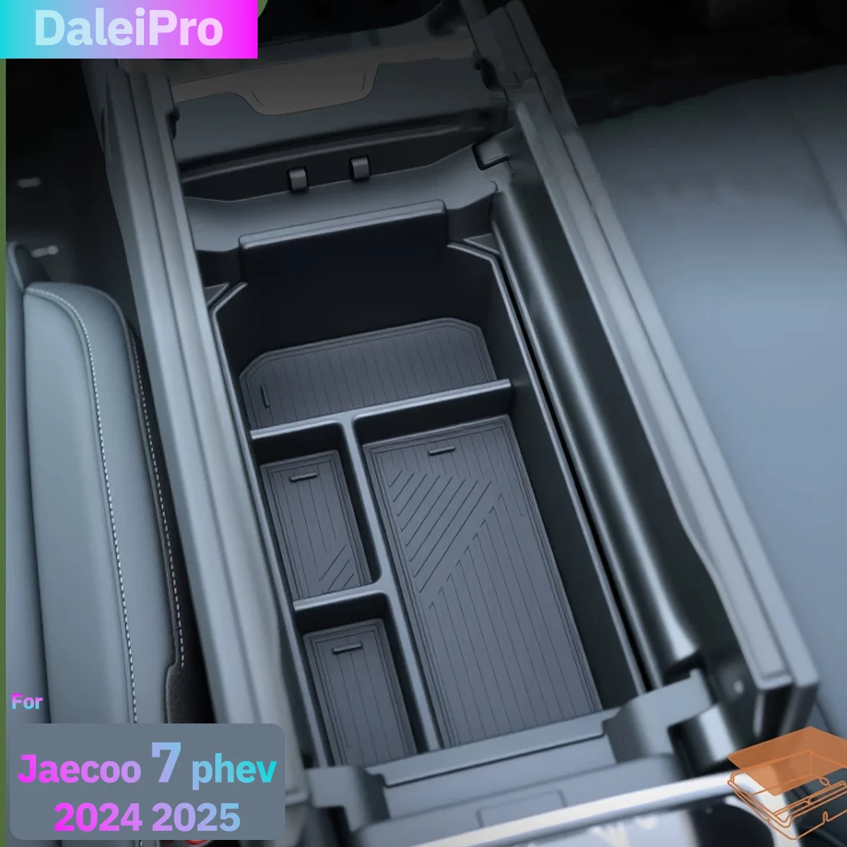 For Jaecoo J7 phev 2024 2025 Car Armrest Storage Box Custom Fit Center Console Organizer Tray Slide-Out Reduce Noise & Vibration