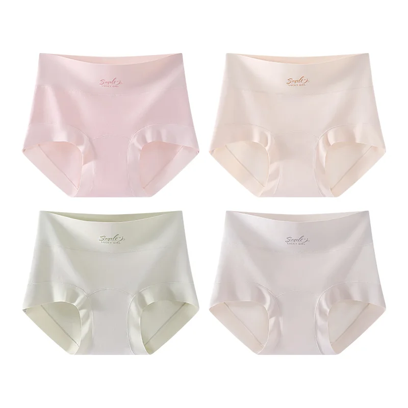 4pcs Girls High Waist Solid Underwear Fashion Briefs Kids Adolescents Young Girls Student Comfortable Panties 8-18 Years