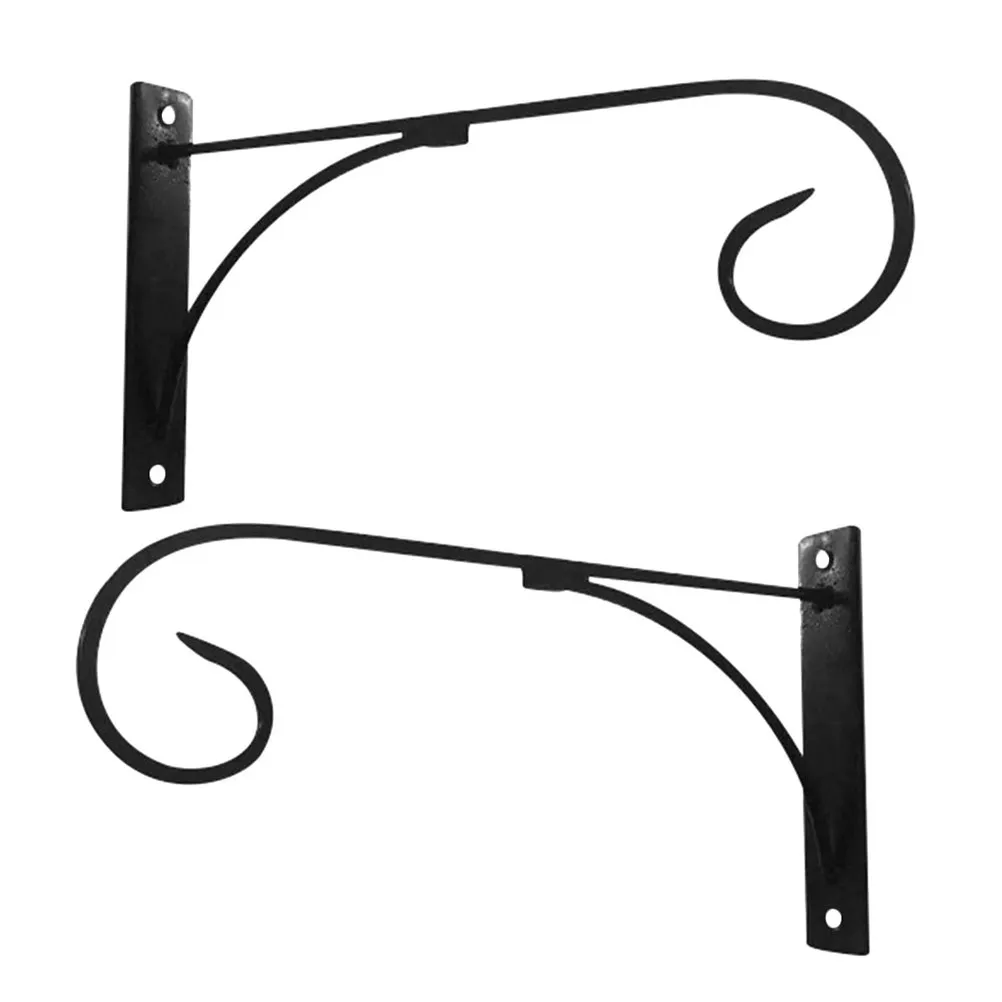 2Sets European Style Wall Mount Iron Plant Hanger Heavy Duty Flower Basket Bracket for Indoor Outdoor Hanging Plants Bird view 5