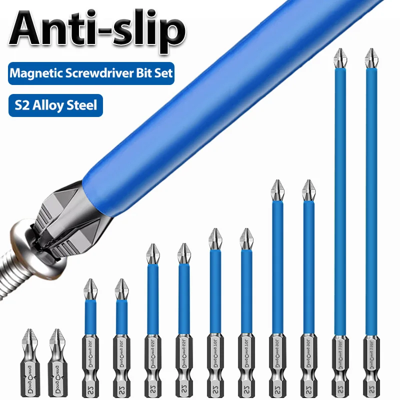 Phillips Impact Driver Bit S2 Steel Magnetic Anti-Slip 1/4 Hex Shank for Electrical Plumber Work Tool 25 50 65 70 90 150mm