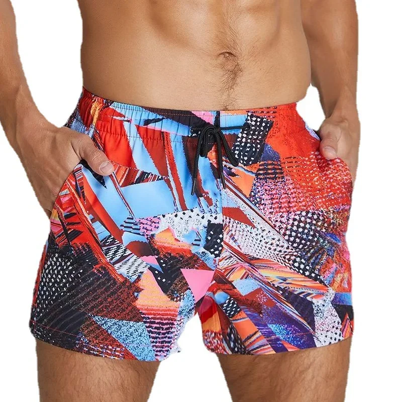 Printed Swimming Trunks for Men Beach Board Shorts Gym Running Fitness Tennis Exercise Yoga Workout Quick Dry Basketball Pants