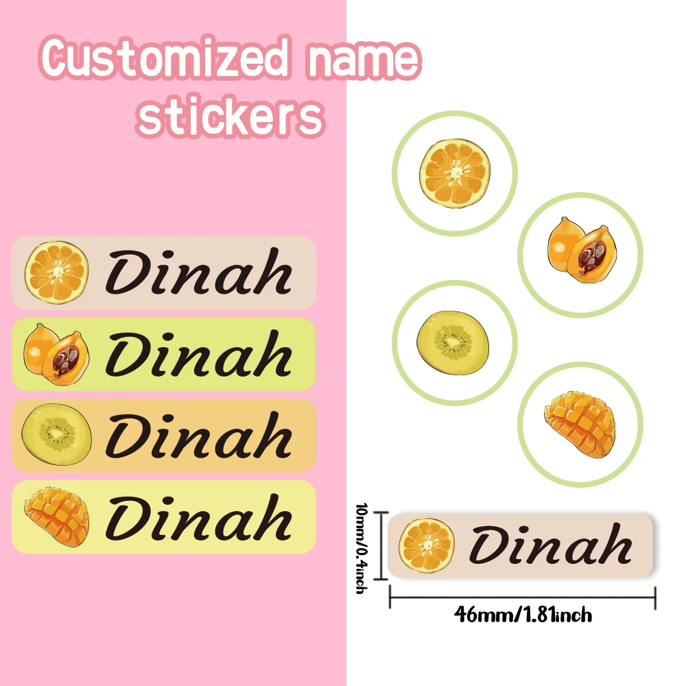 Custom Fashion Name Sticker,Transparent Waterproof Stickers for Kids,diy Name Labels for School Bag Bottles Pen Box Mug Uniform