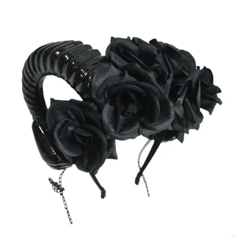 Comfortable Antelope Horn Headband for Role Playing and Daily Unique Flower Wear Con Photo Props