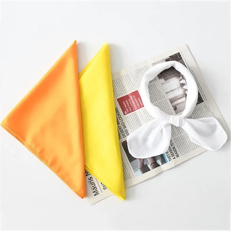 Fashion Hip Hop Bandana Polyester Square Scarf Men Women Headbands Solid Color Hijab Wrist Wraps Face Mask Handkerchief Scarves