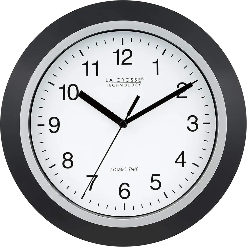 Self-setting Atomic Wall Clock Analog Display DST Adjustment Radio Control Home Office Use Multiple Time Zones Battery Operated