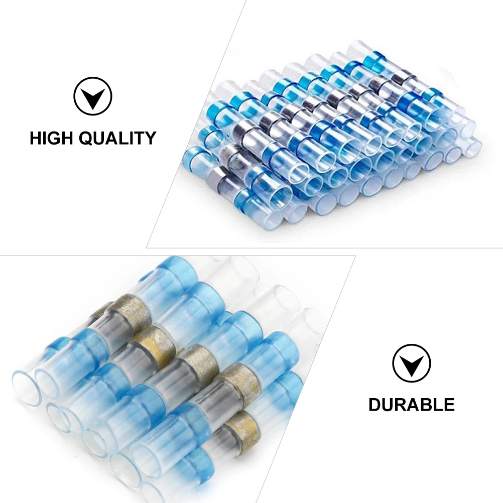 

200 Pcs Wire Terminals Sealing Connectors Butt Splices Welding Sleeves Electrical Pe Solder Proof Waterproof Easy Repair Car