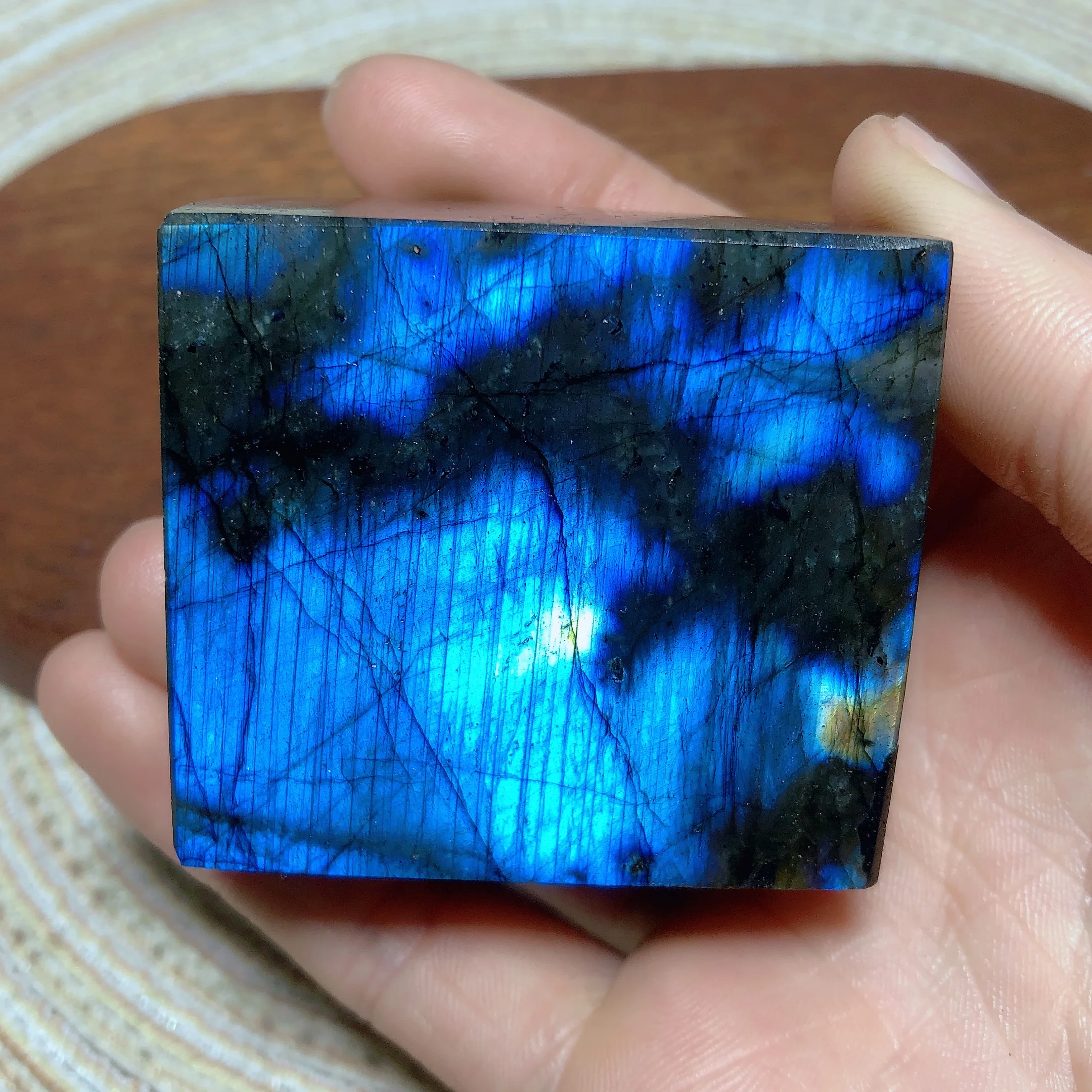 Natural Crystal Blue Labradorite Freeform Blue Flashy Mineral Energy Healing Home Decorations Gift