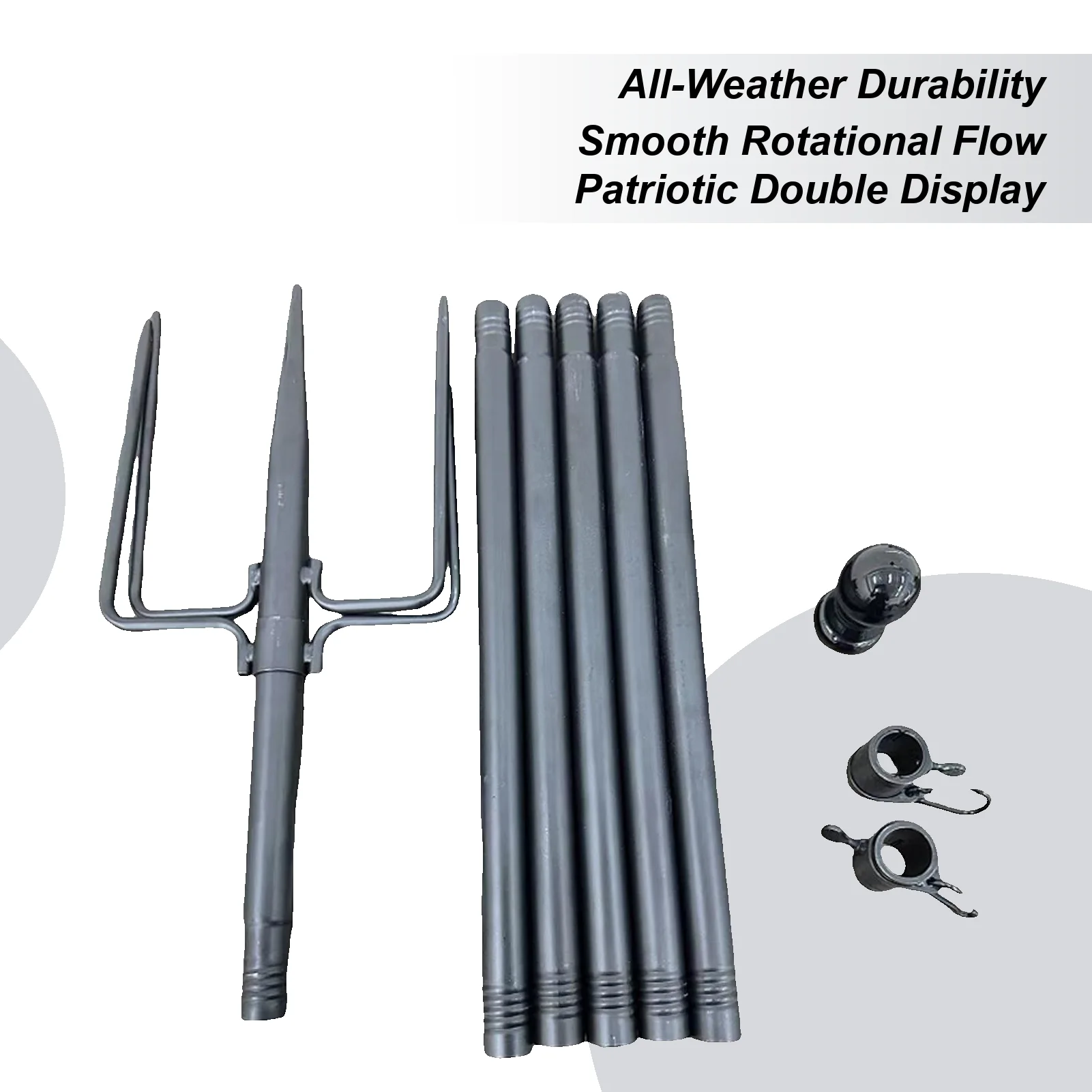 8/10 FT In Ground Flag Pole Outdoor Flag Pole Height Heavy Duty Residential Flagpole For Backyard Lawn Patio Courtyard