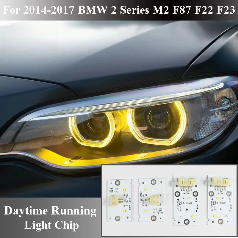 

Для BMW F22 M2 F23 2 серии 2012-2017 LCI желтые ангельские глазки DRL платы 7388923 7388924 светодиодные фары дневных ходовых огней чип