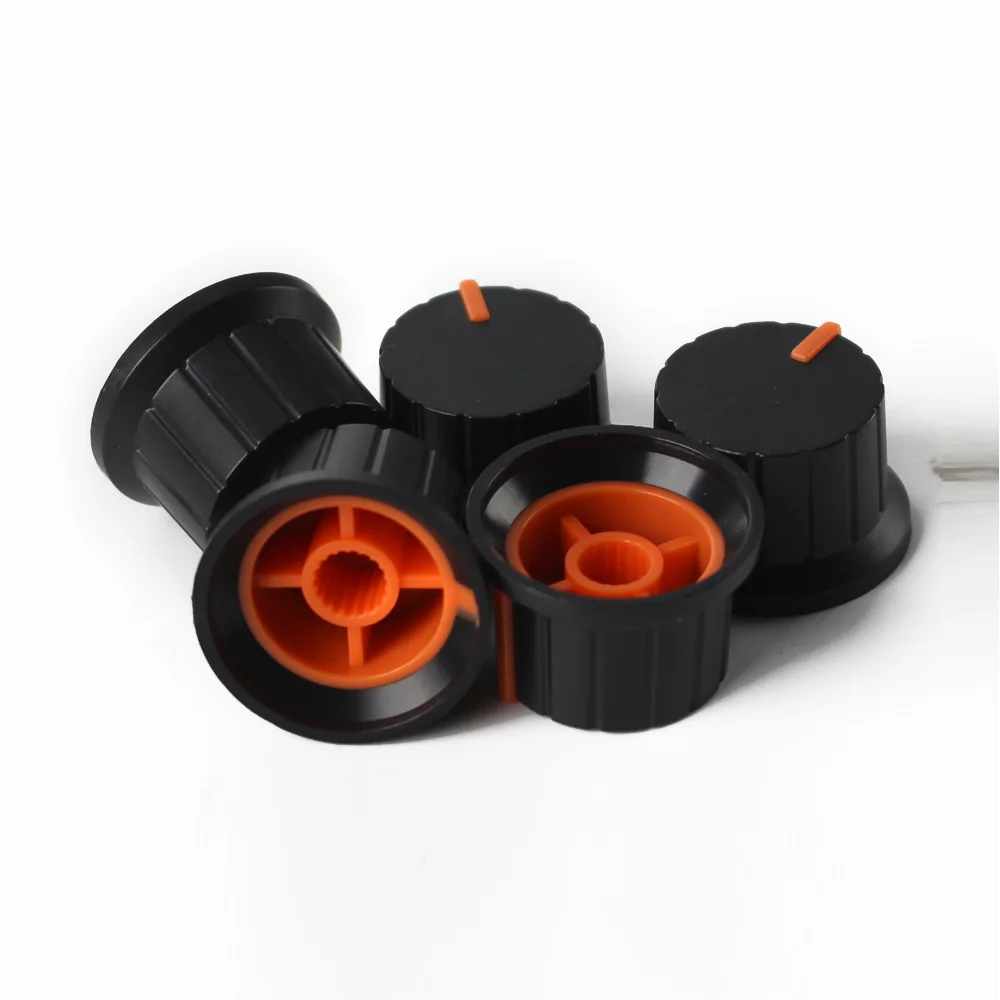5 шт. 24*15 мм, ручка потенциометра, крышка, Цветочная ось, стандартная оранжевая для энкодера