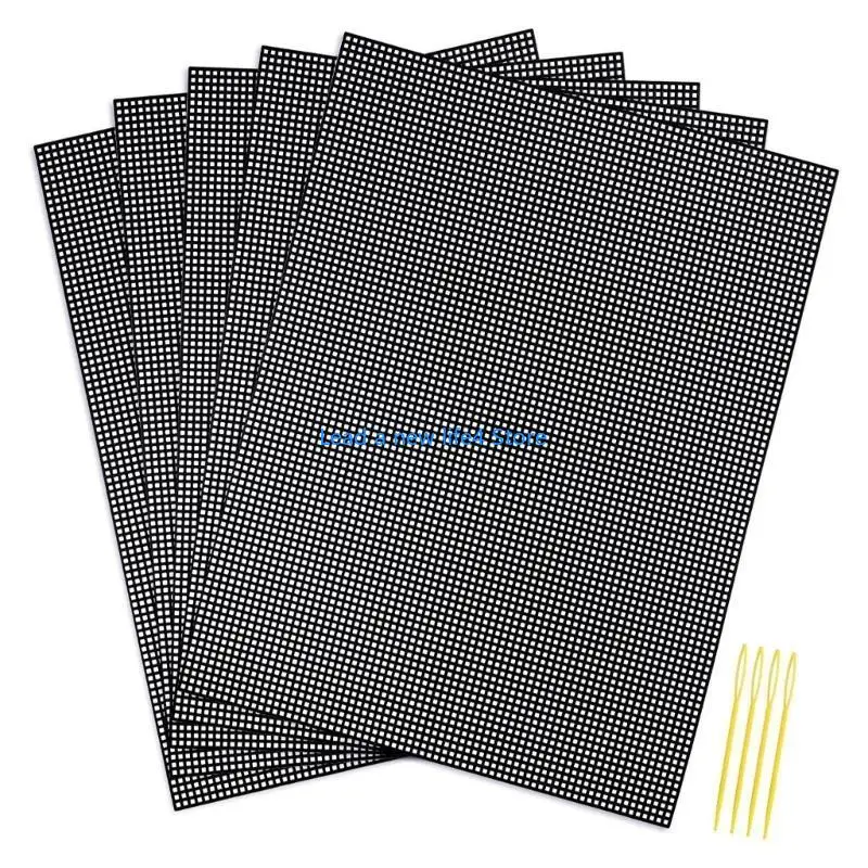 

Y55e 10 штук 7 Count Plastic Stech -листы холст для вышивки, проекта вязания и вязания крючком поставляются с 4 кусочками иглы