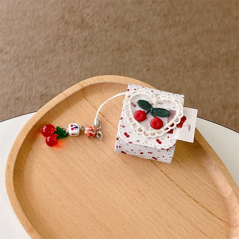 Creative Knitted Cherry Case for AirPods 4 Airpod 1 2 3 Pro Pro2  Bluetooth Earbuds Charging Box Protective Earphone Case Cover