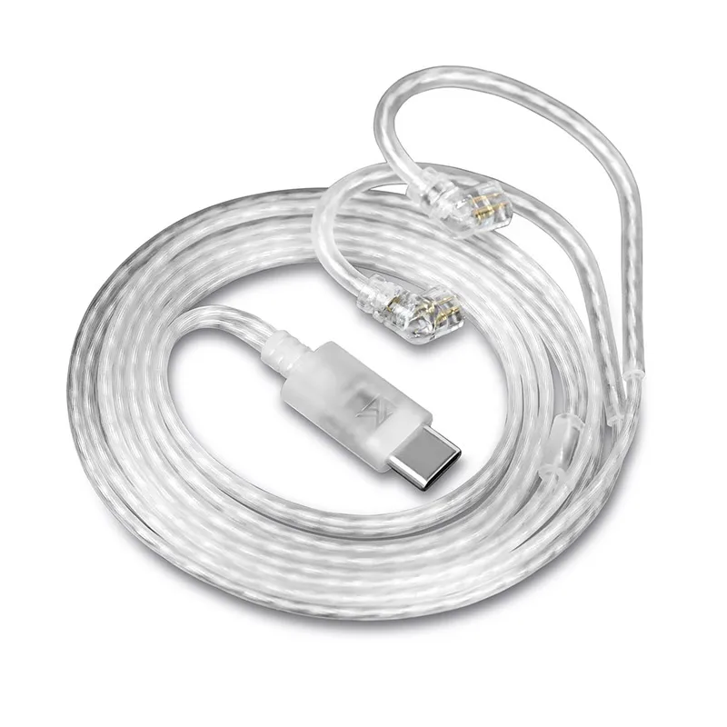 KZ Cabo de fone de ouvido banhado a prata Fio de atualização tipo-c Pug Microfone de fio de cobre livre de oxigênio opcional