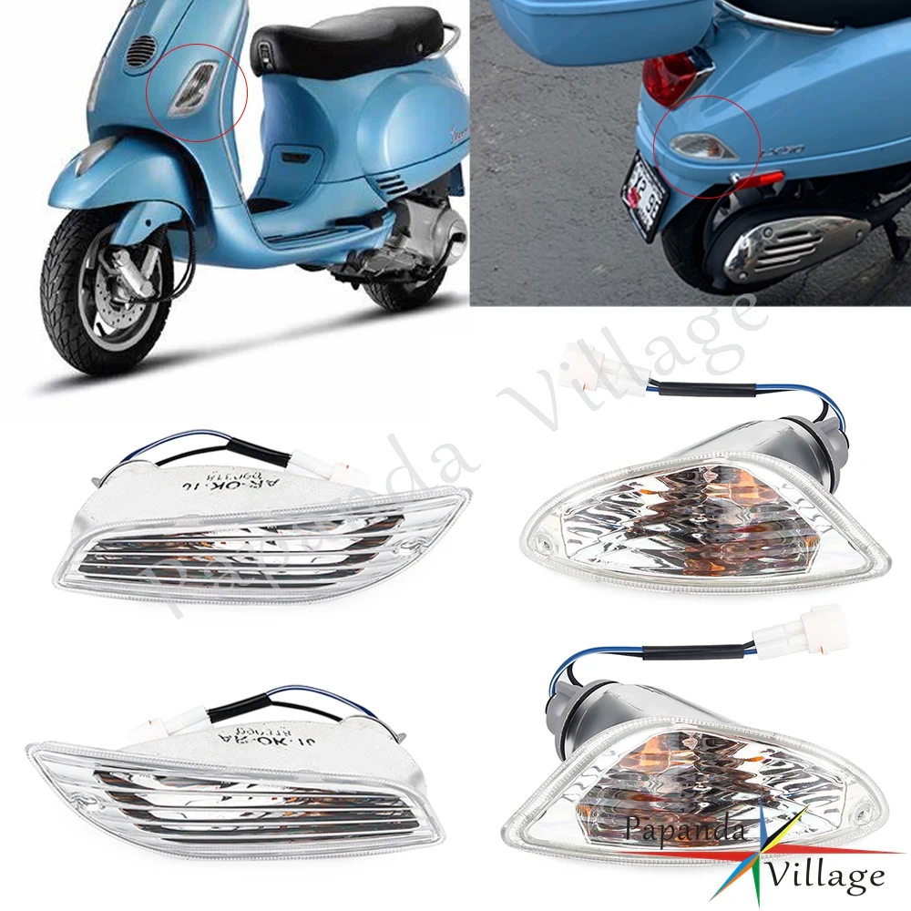 Scooter Front & Rear Motorcycle Turn Signal Light For LX 50 125 150 2-Takt 4-Takt LXV LX50 LX125 LX150 Indicator Lamp Clear Lens