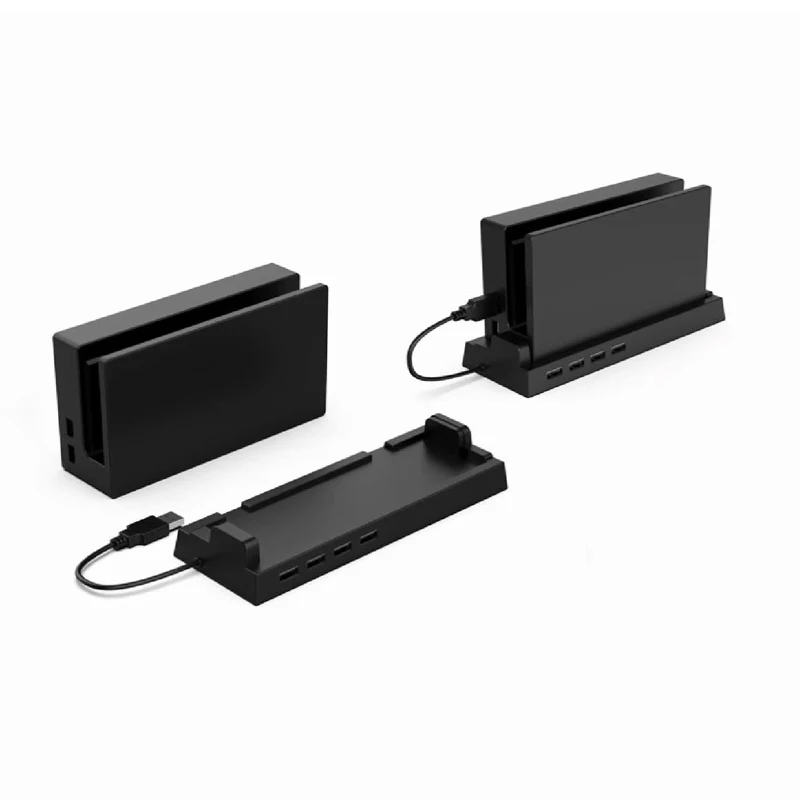 

NS Switch OLED Dock Holder 4 USB Port Hub External Splitter Expansion Adapter Compatible Nintendo Switch Game Accessories Stand