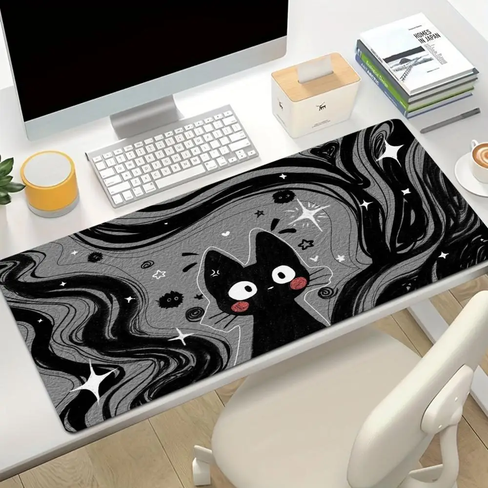 Cartoon Kitty Cosmic Swirl Texture mousepad games game card pad office desktop laptop table mat large size