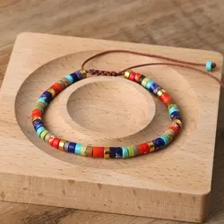 Natural Stone 2X4mm Spacer Beads Yoga Chakra Bracelet For Women Lazuli Lapis Picasso Jasper Healing Energy Bracelets Men Jewelry