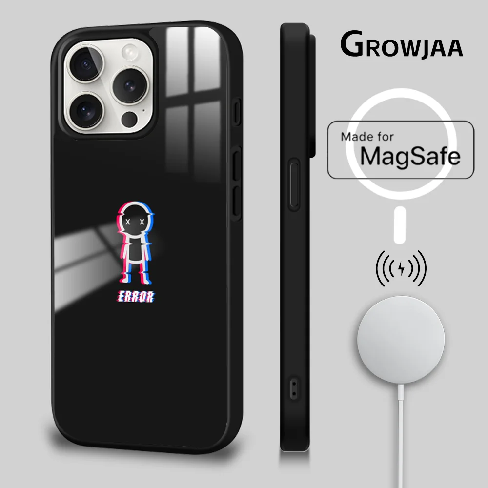 Newest Fashion Simple Cool Guy Magsafe Phone Case For iPhone 15 14 13 12 11 Pro Max Plus Mini Mirror Wireless Magnetic Cover